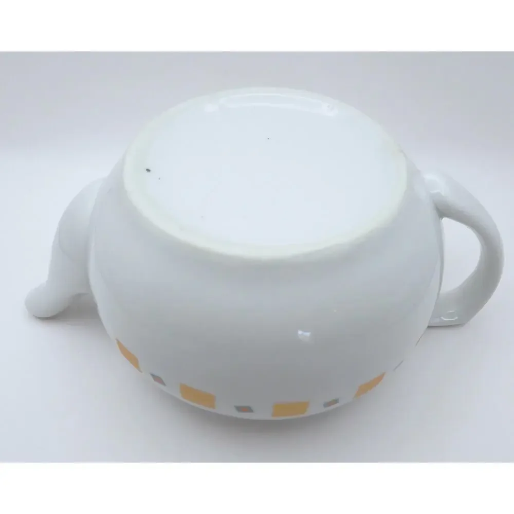 Vintage Liz Claiborne Delights to a Tea Teapot Gold Geometric Squares